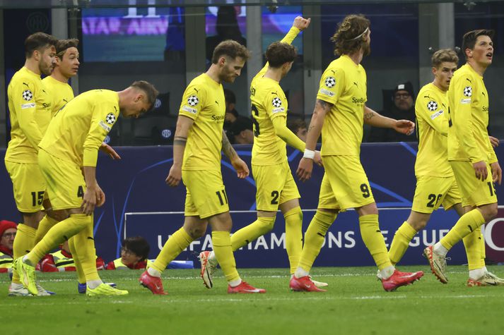 Håkon Evjen fagnar marki sínu með liðfélögum sínum í Bodö/Glimt.