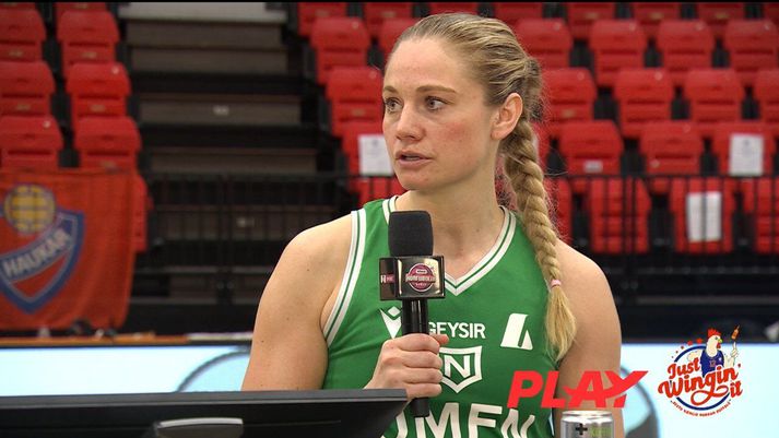 Emilie Hesseldal skaraði fram úr í mögnuðum sigri Njarðvíkur í gærkvöld.