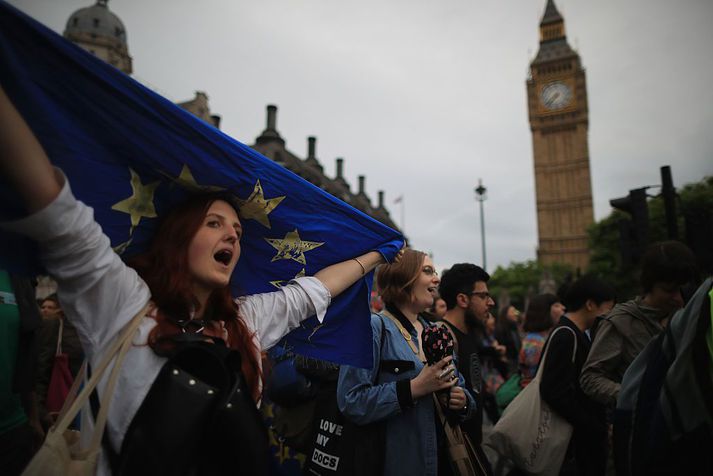 Frá fjöldamótmælum vegna Brexit síðasta sumar.