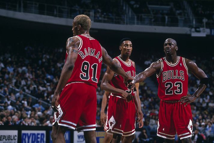 Michael Jordan var í súperliði á sínum tíma og tapaði aldrei í lokaúrslitum.