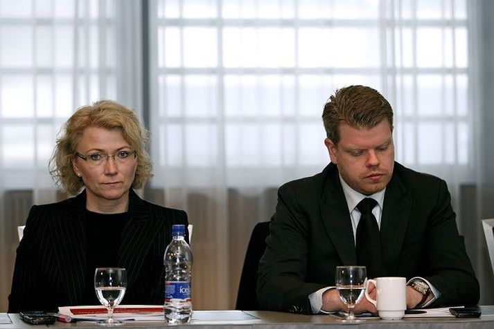 Steinunn Guðbjartsdóttir og Páll Eiríksson hjá slitastjórn Glitnis.