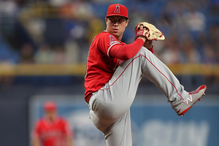 Tyler Skaggs í leik með Los Angeles Angels 13. júní síðastliðinn.