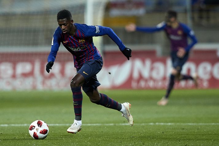 Ousmane Dembélé í leik með Barcelona.