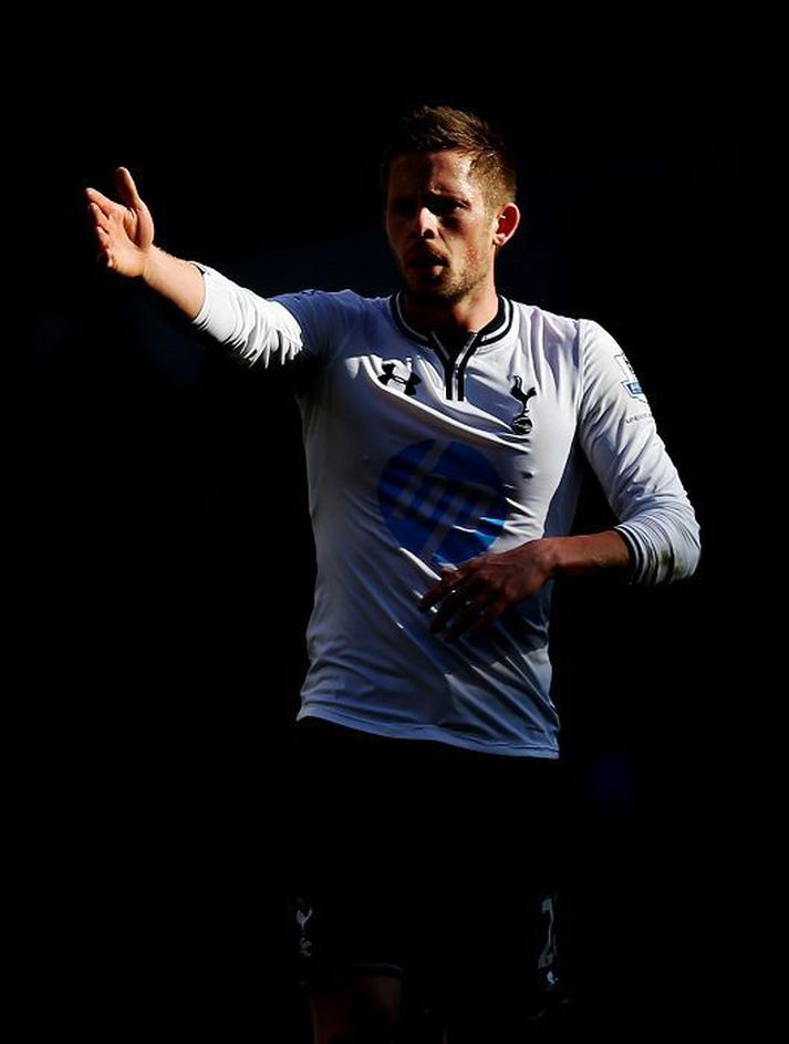 Gylfi í leiknum gegn Southampton þar sem hann var hetja sinna manna í Tottenham.
