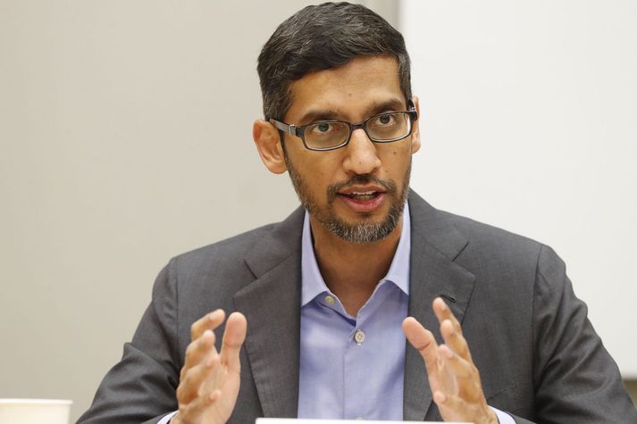 Sundar Pichai, forstjóri Google. Forsvarsmenn bæði Google og Amazon segja yfirvöld í Frakklandi ekki getað sektað fyrirtækin þar sem höfuðstöðvar þeirra séu ekki þar í landi.