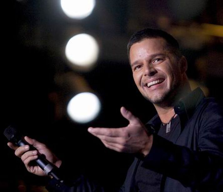 Ricky Martin á tónleikum í Mexíkó um miðjan maí. MYND/AFP