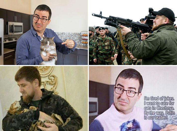 John Oliver hakkaði Ramzan Kadyrov í sig og fékk litlar þakkir fyrir það.