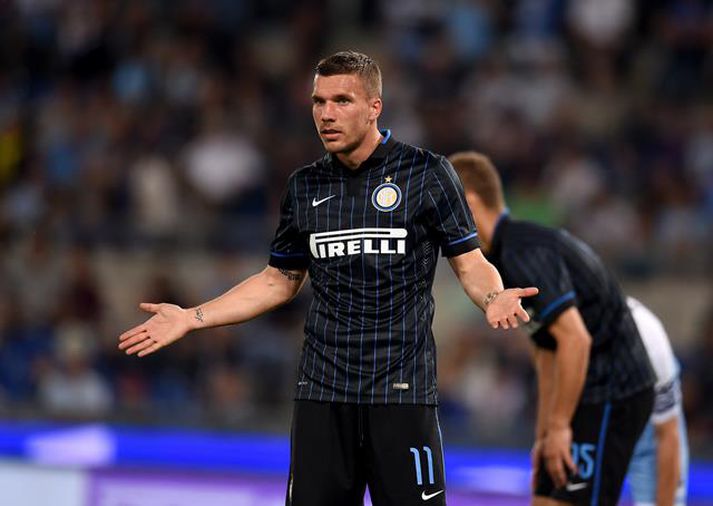 Podolski fann sig ekki í búningi Inter.