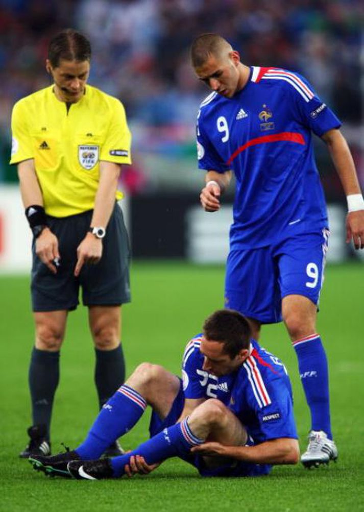 Benzema og Ribery í landsleik.