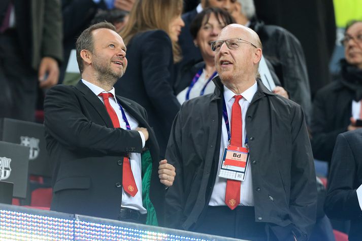 Ed Woodward og Avram Glazer eru ekki hátt skrifaðir hjá stuðningsmönnum Manchester United.