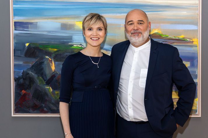 Kristrún og Logi á landsfundi Samfylkingarinnar um síðustu helgi.
