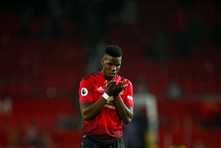 Paul Pogba eftir leik með United.