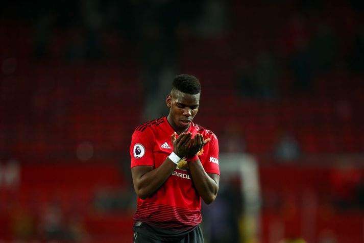 Paul Pogba eftir leik með United.