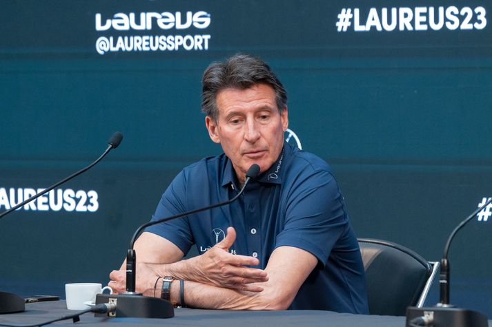 Seb Coe & Tony Estanguet - 2023 Laureus World Sport Awards Paris PARIS, FRANCE - MAY 08: Lord Sebastian Coe attends a press conference ahead of the 2023 Laureus World Sport Awards Paris at Salles des Tirages on May 08, 2023 in Paris, France. (Photo by Marc Piasecki/Getty Images for Laureus)