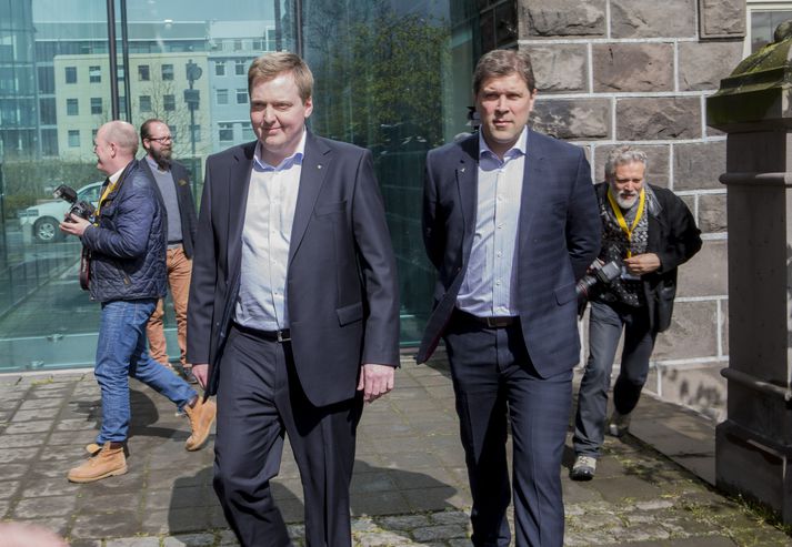Sigmundur Davíð Gunnlaugsson og Bjarni Benediktsson.