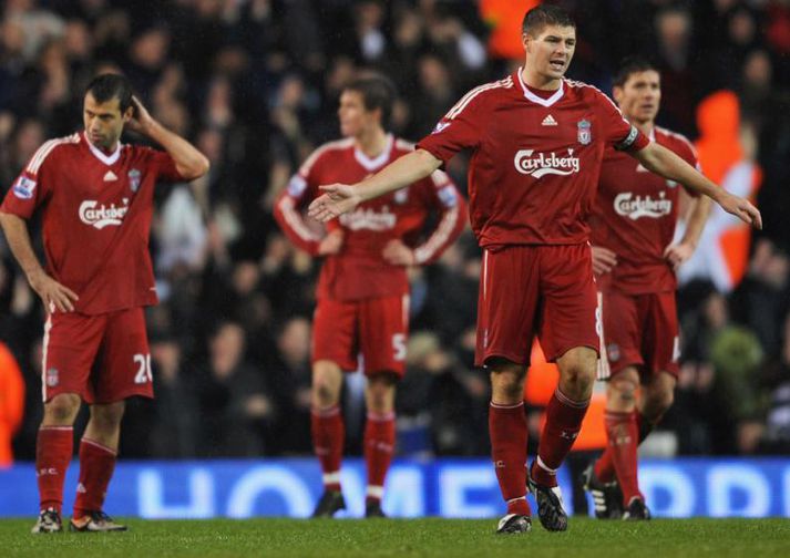 Liverpool tapaði fyrir Tottenham.