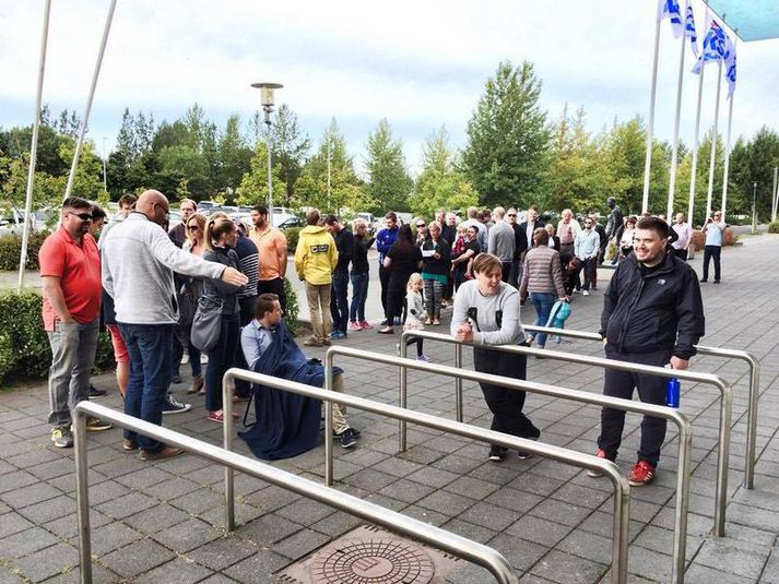 Páll Ásgrímur Jónsson, helsti stuðningsmaður Stjörnunnar, var vitaskuld fremstur í röðinni.