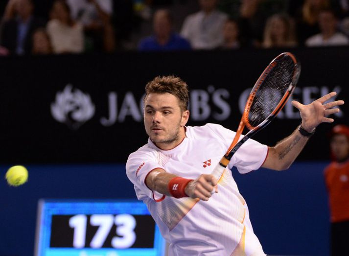 Wawrinka í leiknum í Melbourne í dag.