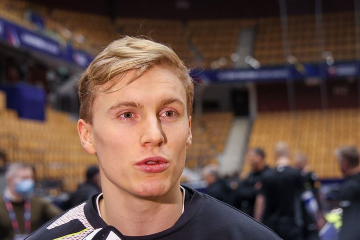 Gísli Þorgeir Kristjánsson var nokkuð brattur í viðtali fyrir æfinguna í dag.