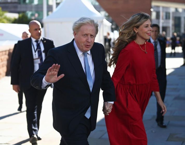 Boris Johnson og Carrie Johnson gengu í hjónaband á síðasta ári.