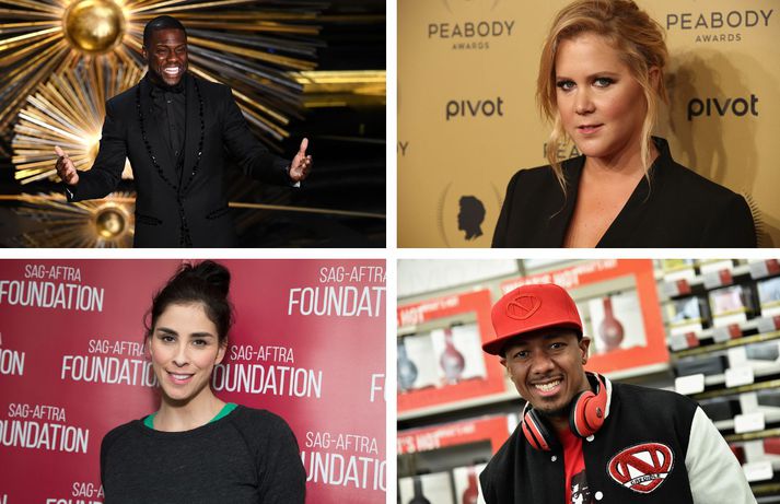 Kevin Hart, Amy Schumer, Sarah Silverman og Nick Cannon.