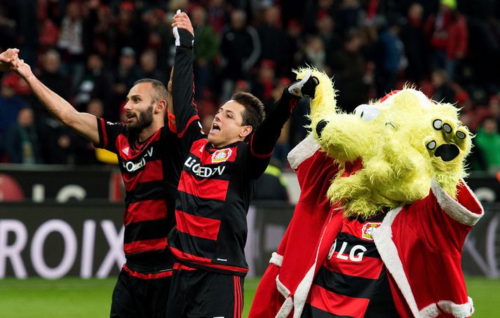 Javier Hernandez er að standa sig vel með Bayer Leverkusen.