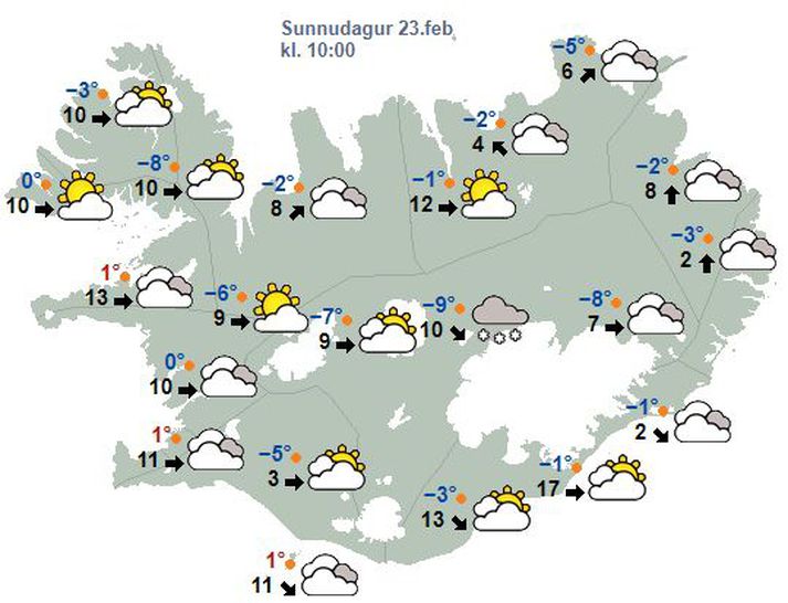 Él fylgja vestanáttinni og verða sum þeirra dimm með lélegu skyggni.