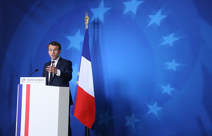 Emmanuel Macron var einn stuðningsmanna tillögunnar, hann var svekktur að leikslokum.