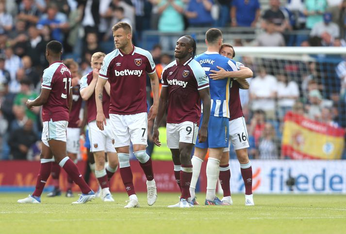 West Ham var eitt af níu liðum deildarinnar sem var með veðmálafyrirtæki framan á treyjum sínum á seinasta tímabili.