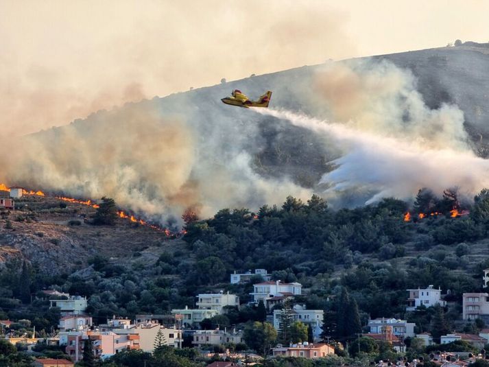 Forest fire at Chios island, Greece