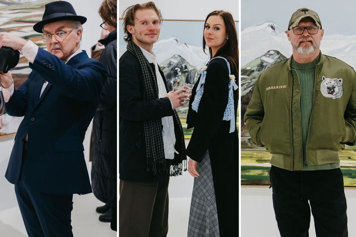 Það var mikið fjör á opnun sýningar Tolla í Gallery Þulu.