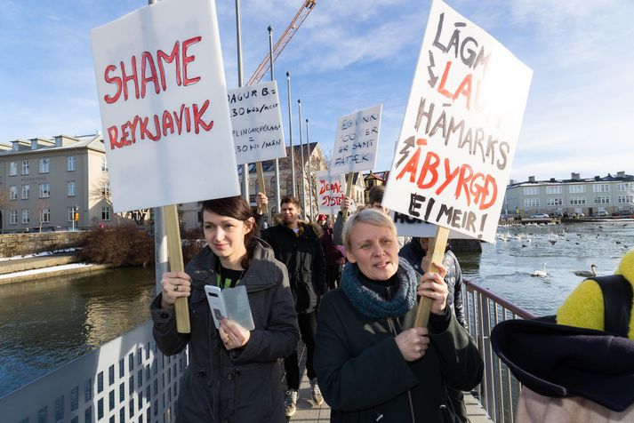 Agnieszka Ewa og Sólveig Anna hér í broddi fylkingar, samherjar í baráttu Eflingar fyrir bættum kjörum verkafólks. Þetta var árið 2020, nú er tíðin önnur.