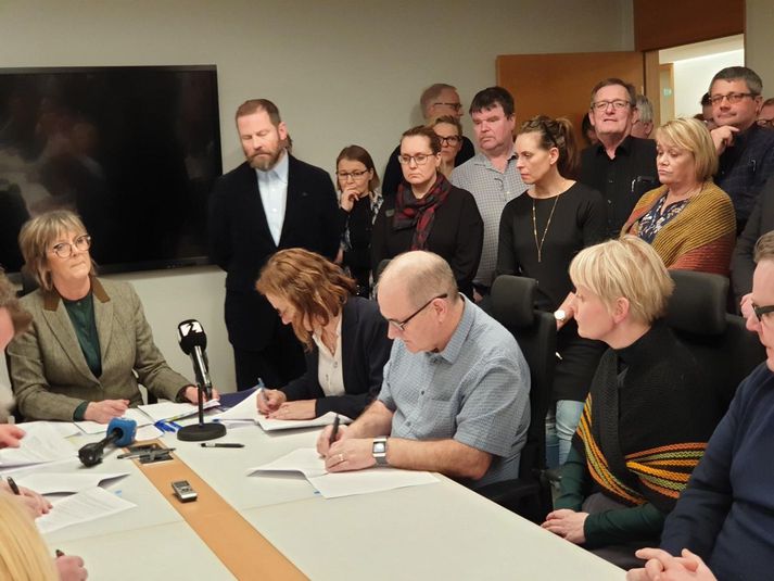Lífskjarasamningarnir voru undirritaðir árið 2019.