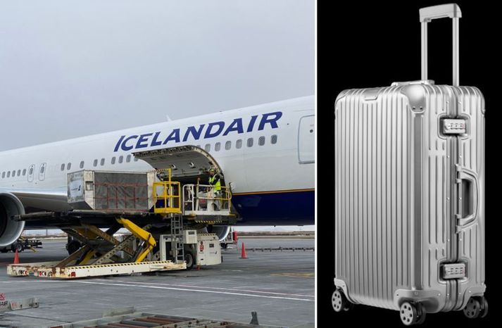 Kvartandi sagði að áður en taskan, sem var af gerðinni RIMOWA, hafi verið innritun hafi ekkert séð á henni. Hún hafi verið eins og ný fyrir utan nokkra límmiða. 