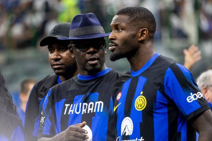 Lillian Thuram og Marcus Thuram fögnuðu meistaratitli Inter Milan saman. Sá eldri vildi ekki gera lítið úr andstæðingum sonar síns. 