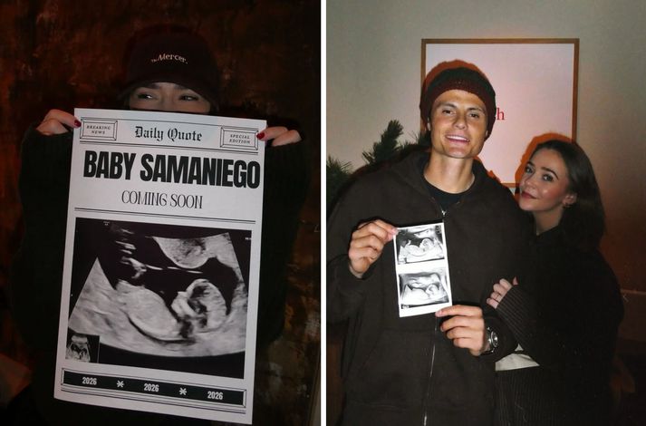 Sylvía Erla og Róbert tilkynntu óléttuna á skemmtilegan máta.