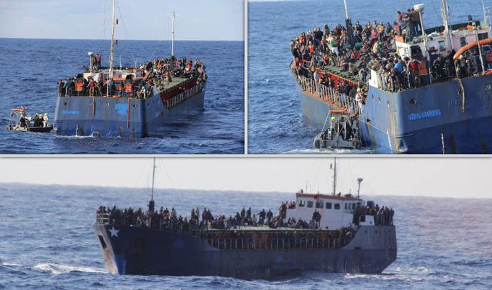 Þetta er í annað sinn á innan við viku sem áhöfnin bjargar stórum hópi flóttafólks á Miðjarðarhafi.