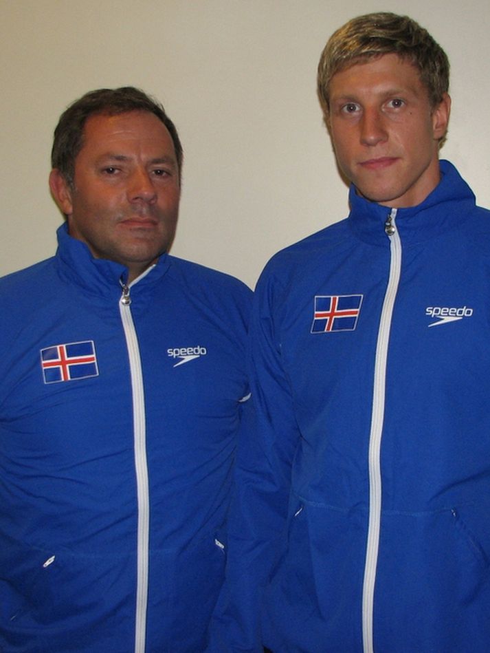 Jakob Jóhann Sveinsson ogf þjálfari hans Jacky Pellerin.