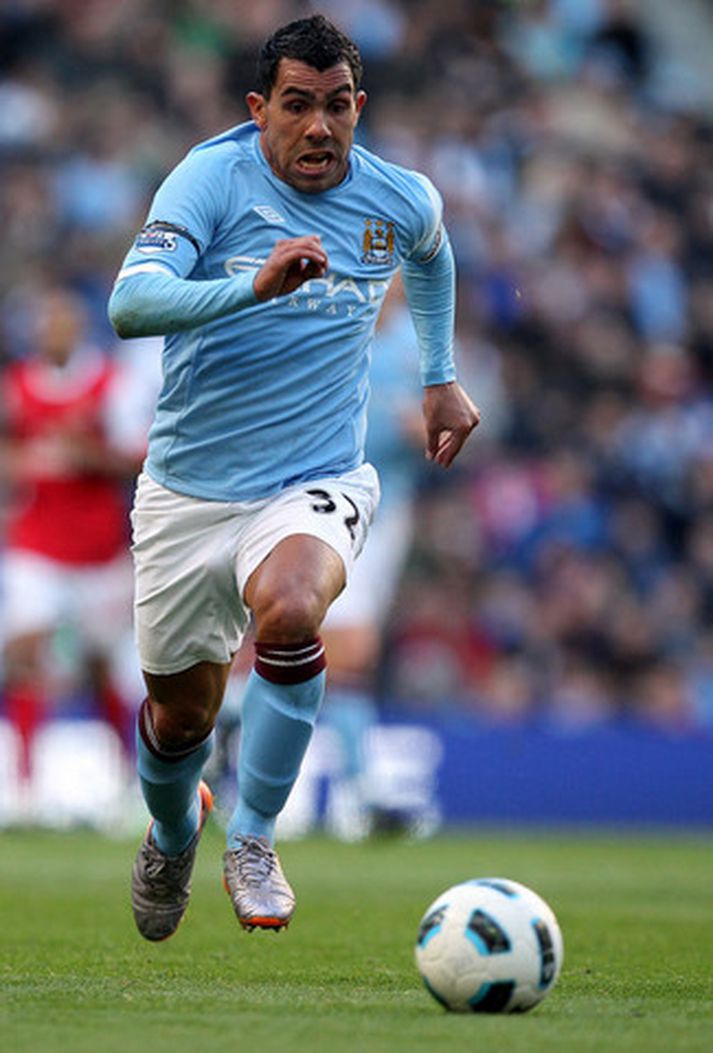 Carlos Tevez í leik með City.