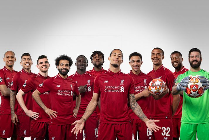 Lykilleikmenn Liverpool talið frá vinstri: Fabinho, Roberto Firmino, Andrew Robertson, Mohamed Salah, Sadio Mane, Divock Origi, Virgil van Dijk, Trent Alexander-Arnold, Joel Matip, Georginio Wijnaldum og Alisson.