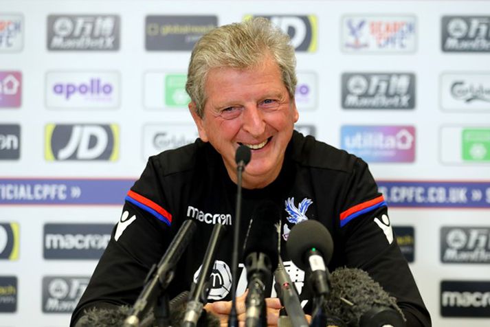 Roy Hodgson á blaðamannafundinum í dag.