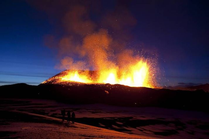 Gosið á Fimmvörðuhálsi.