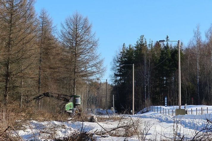 Fyrsti áfangi framkvæmdanna er þriggja kílómetra löng girðing við Imatra-landamærastöðina í suðaustanverðu Finnlandi. Gröfur byrjuðu að ryðja skóg þar í gær.