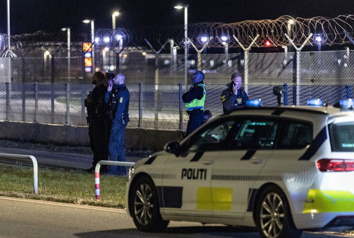 Frá aðgerðum lögreglunnar í Danmörku við Kastrup fyrir tveimur dögum. 