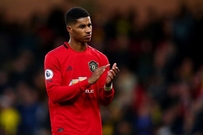 Rashford hlaut náð fyrir augum Nevilles.