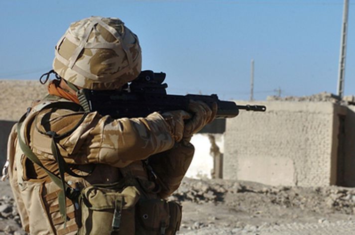 Breskur hermaður í Afghanistan.