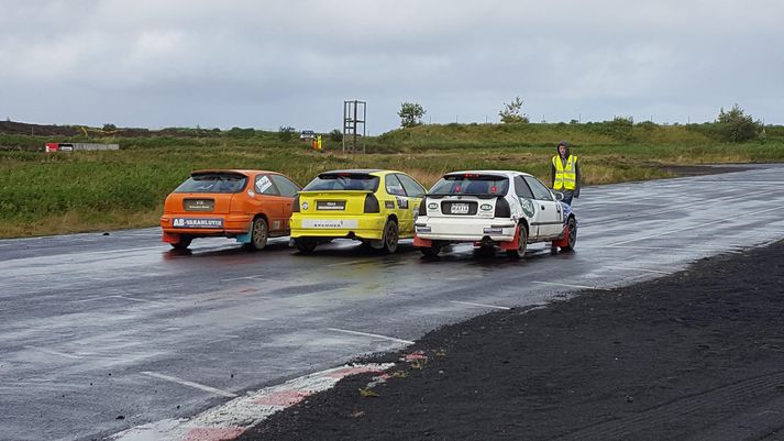 Frá Rallycrossbraut Akstursíþróttafélags Hafnarfjarðar í Kapelluhrauni.