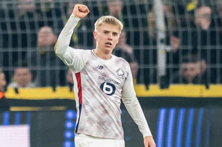 Hákon Arnar Haraldsson var allt í öllu í sigri Lille í frönsku deildinni í dag.