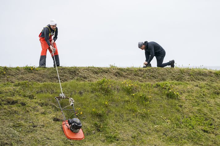 Slegið í Grindavík með frjálsri aðferð í síðustu viku.