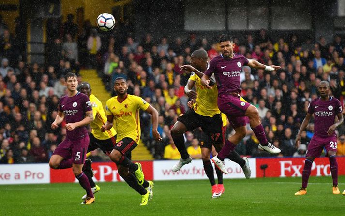 Sergio Agüero var óstöðvandi gegn Watford.